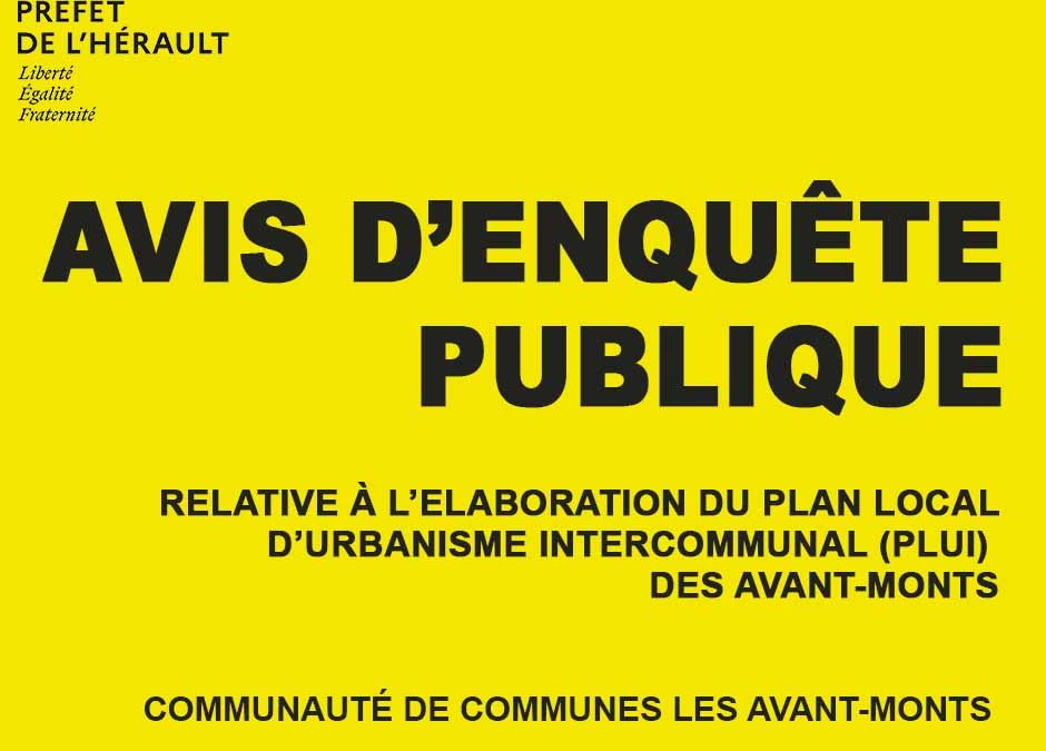 PLUi – Enquête publique relative à l’élaboration du Plan Local d’Urbanisme Intercommunal – 18 août au 29 septembre 2025